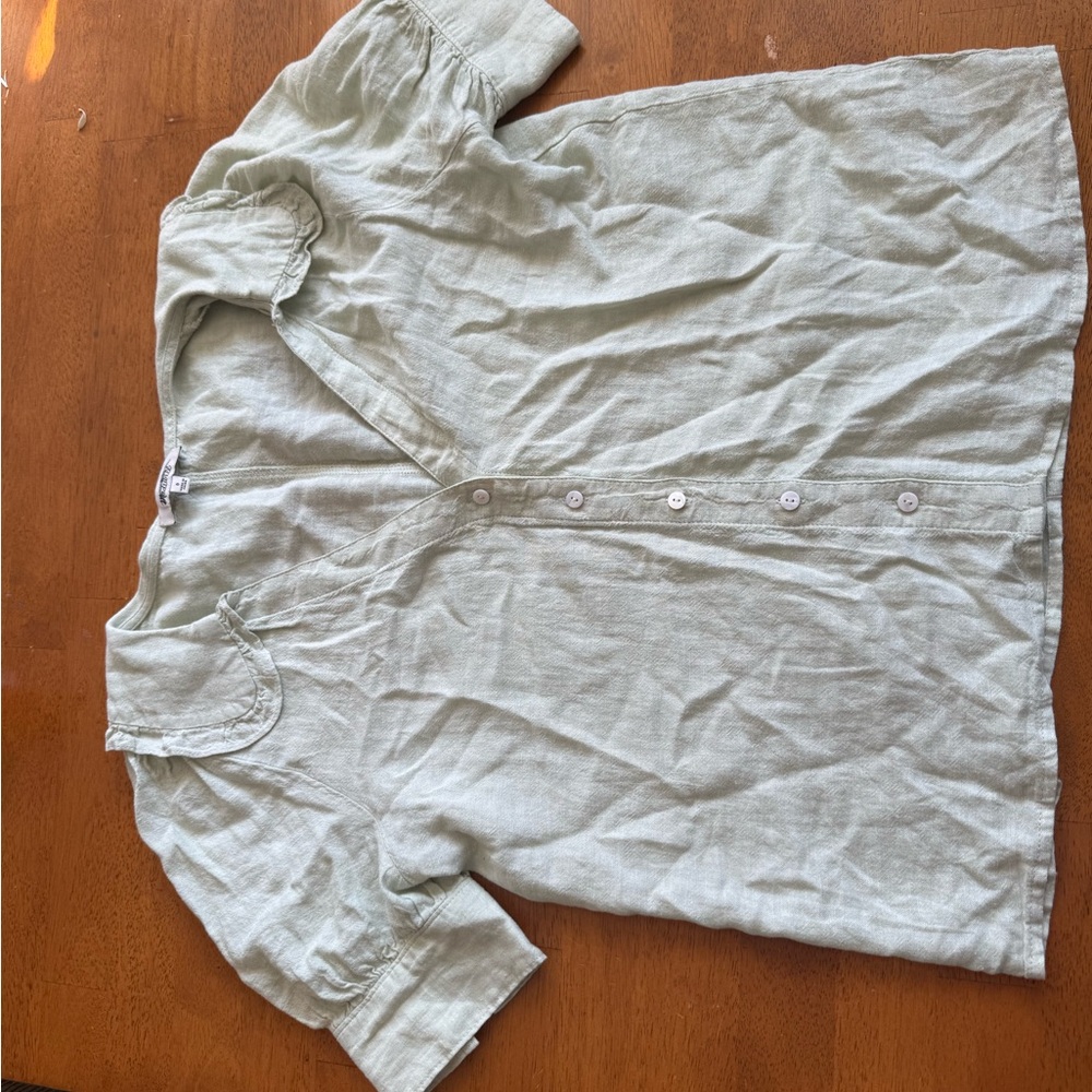 Madewell Mint Green Linen Top